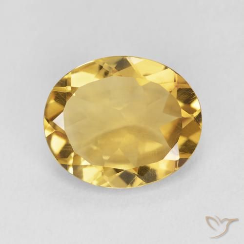 3.76ct Натуральный Золотой Цитрин, Овал, VVS-VS