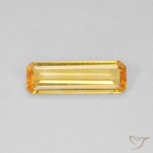 0.99ct Натуральный Золотой Цитрин, Изумрудная огранка, VVS-VS
