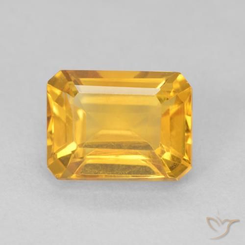 1.72ct Натуральный Средний апельсин Цитрин, Изумрудная огранка, VVS-VS