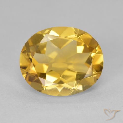 4.06ct Натуральный Золотой Цитрин, Овал, Чистота VVS