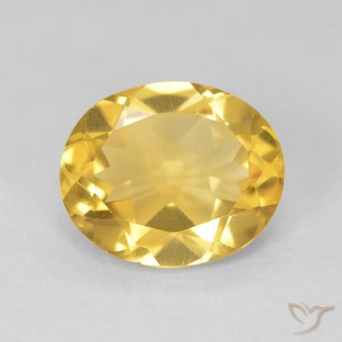 4.08ct Натуральный Средний золотой Цитрин, Овал, Чистота VVS
