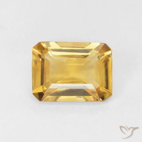 1.37ct Натуральный Глубокое золото Цитрин, Изумрудная огранка, Чистота VVS