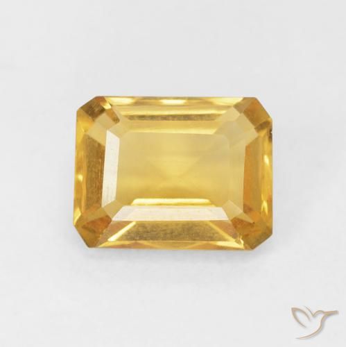 1.66ct Натуральный Глубокое золото Цитрин, Изумрудная огранка, Чистота VVS