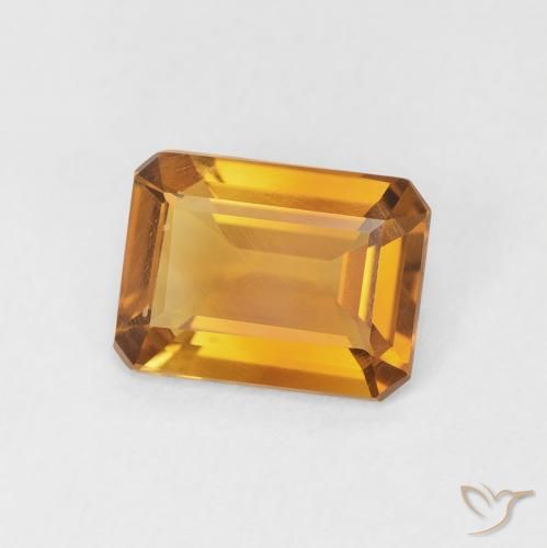 1.10 карата, натуральный Medium Light-Golden Цитрин, Октагон / Изумрудная Огранка, Чистота VS