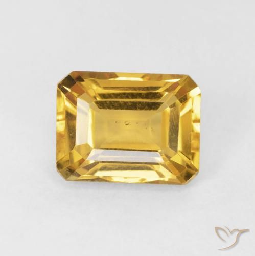 1.62ct Натуральный Золотой Цитрин, Изумрудная огранка, Чистота VS