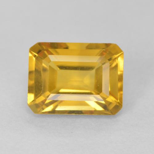 1.66ct Натуральный Яркое золото Цитрин, Изумрудная огранка, Чистота VVS