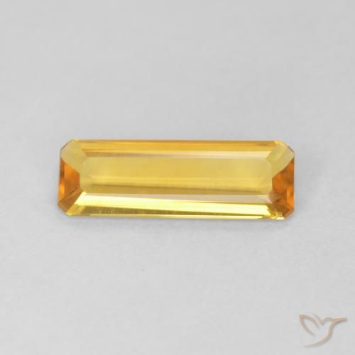 0.86ct Натуральный Яркое золото Цитрин, Изумрудная огранка, Чистота VVS