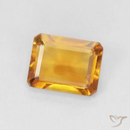 1.23 карата, натуральный Medium Light Orange-Gold Цитрин, Октагон / Изумрудная Огранка, VVS-VS