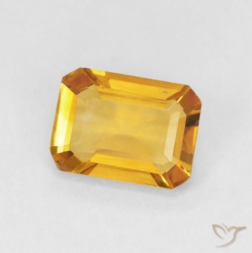 1.23 карата, натуральный Medium Light Orange-Gold Цитрин, Октагон / Изумрудная Огранка, VVS-VS