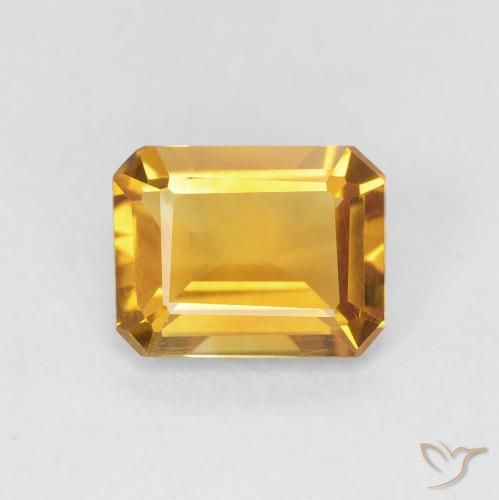 1.29ct Натуральный Medium Light Orange-Gold Цитрин, Изумрудная огранка, VVS-VS