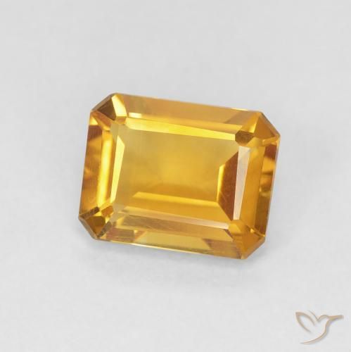 1.29 карата, натуральный Medium Light Orange-Gold Цитрин, Октагон / Изумрудная Огранка, VVS-VS