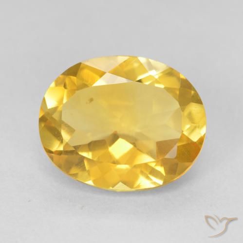 4.05ct Натуральный Средний золотой Цитрин, Овал, Чистота VVS