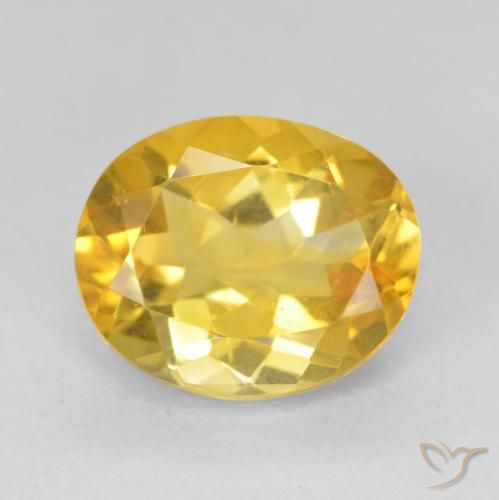 4.12ct Натуральный Средний золотой Цитрин, Овал, Чистота VVS