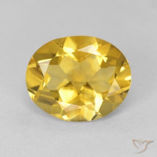 3.66ct Натуральный Средний золотой Цитрин, Овал, Чистота VVS