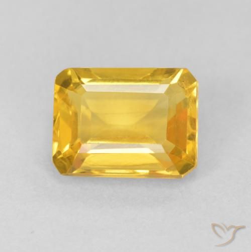 1.67ct Натуральный Средний золотой Цитрин, Изумрудная огранка, VVS-VS
