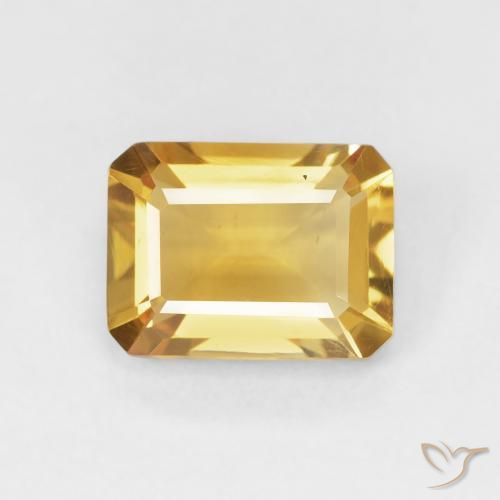 1.46ct Натуральный Золотой Цитрин, Изумрудная огранка, VVS-VS