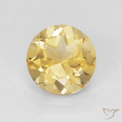 1.39ct Натуральный Золотой Цитрин, Круглый, Чистота VVS