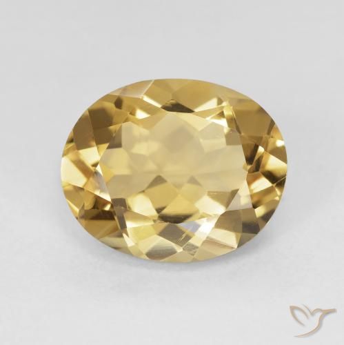 4.30ct Натуральный Среднее золото Цитрин, Овал, Чистота VVS