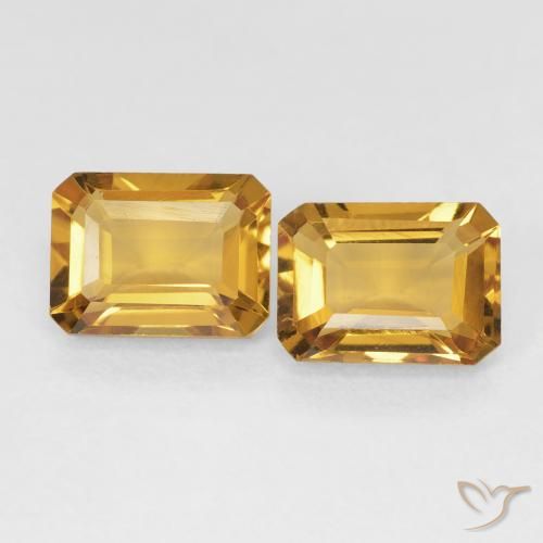 3.01ctw Натуральный Medium Light-Golden Цитрин, Изумрудная огранка, VVS-VS