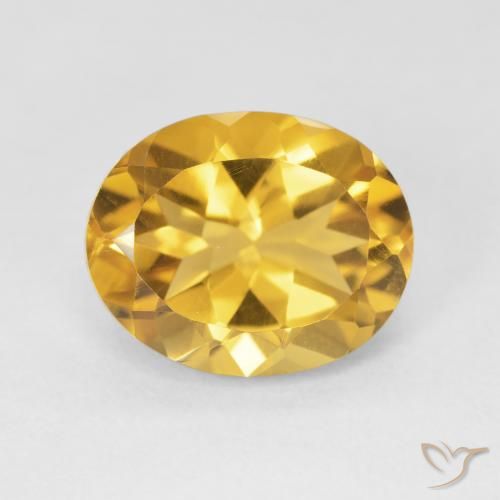 4.16ct Натуральный Золотой Цитрин, Овал, Чистота VVS