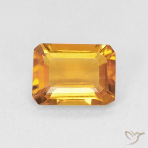 1.26ct Натуральный Средний золотой Цитрин, Изумрудная огранка, Чистота VVS