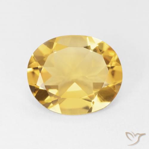 3.51ct Натуральный Светло-золотисто-желтый Цитрин, Овал, Чистота VVS