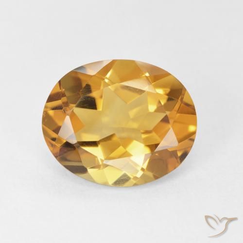 3.88ct Натуральный Medium Light-Golden Цитрин, Овал, Чистота VVS