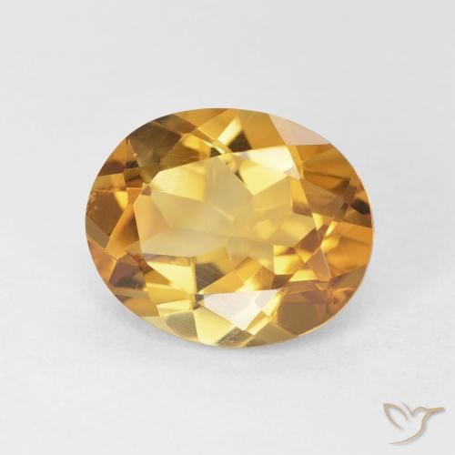 3.88 карата, натуральный Medium Light-Golden Цитрин, Овал, Чистота VVS