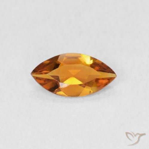 0.46ct Натуральный Темно-оранжево-золотой Цитрин, Маркиза, Чистота VVS