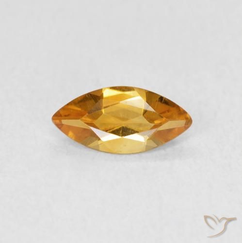 0.44ct Натуральный Глубокий оранжево-золотой Цитрин, Маркиза, Чистота VVS