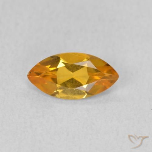 0.45ct Натуральный Золотисто-оранжевый Цитрин, Маркиза, Чистота VVS