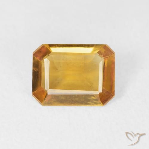 1.05ct Натуральный Темно-золотой апельсин Цитрин, Изумрудная огранка, VVS-VS