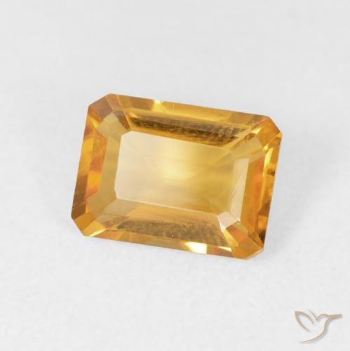 1.40 карата, натуральный Medium Light Orange-Gold Цитрин, Октагон / Изумрудная Огранка, Чистота VVS
