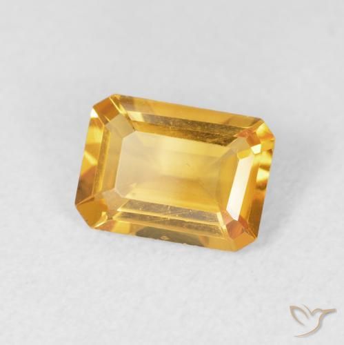 1.15 карата, натуральный Medium Light Orange-Gold Цитрин, Октагон / Изумрудная Огранка, Чистота VVS