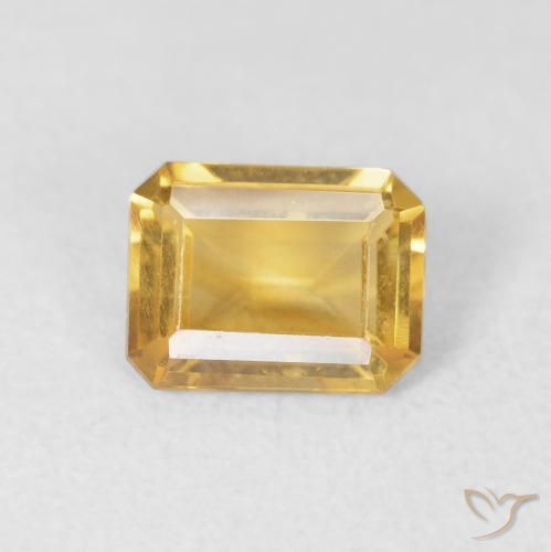 1.25ct Натуральный Среднее золото Цитрин, Изумрудная огранка, Чистота VVS