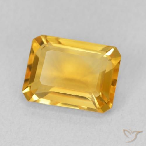 1.54 карата, натуральный Medium Light Orange-Gold Цитрин, Октагон / Изумрудная Огранка, Чистота VVS