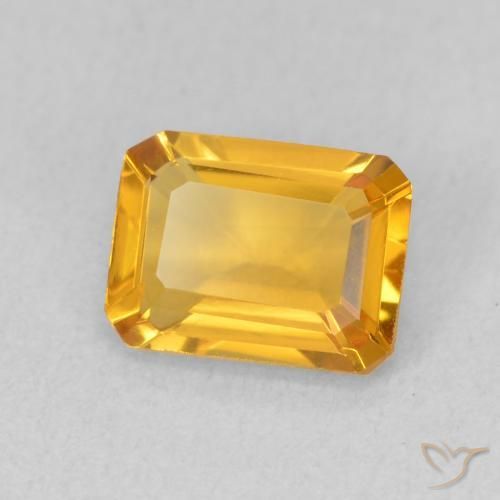 1.21 карата, натуральный Medium Light Orange-Gold Цитрин, Октагон / Изумрудная Огранка, Чистота VVS