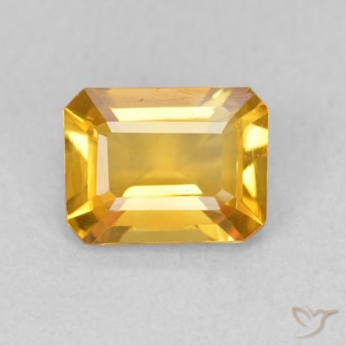 1.29ct Натуральный Средний золотой Цитрин, Изумрудная огранка, VVS-VS