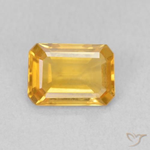 1.07ct Натуральный Средний золотой Цитрин, Изумрудная огранка, VVS-VS