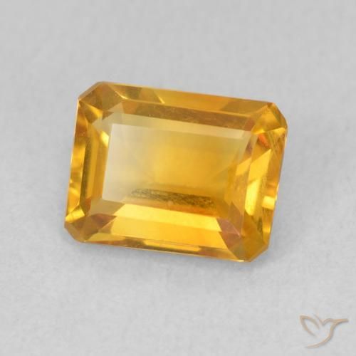 1.34 карата, натуральный Medium Light Orange-Gold Цитрин, Октагон / Изумрудная Огранка, VVS-VS