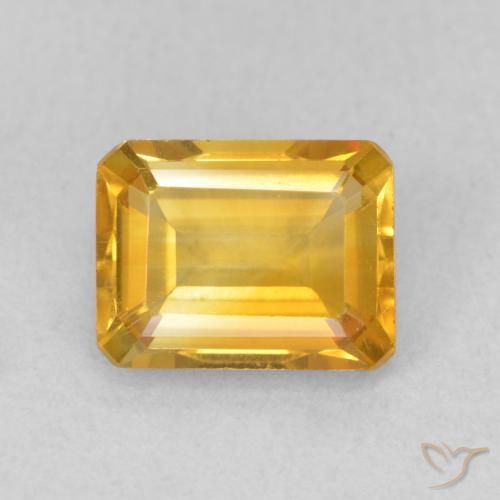 1.48ct Натуральный Средний золотой Цитрин, Изумрудная огранка, Чистота VVS