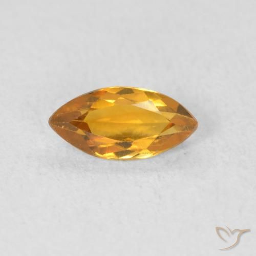 0.51ct Натуральный Оранжево-золотой Цитрин, Маркиза, VVS-VS