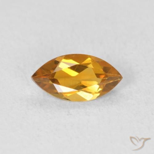 0.57ct Натуральный Средний оранжево-золотой Цитрин, Маркиза, VVS-VS