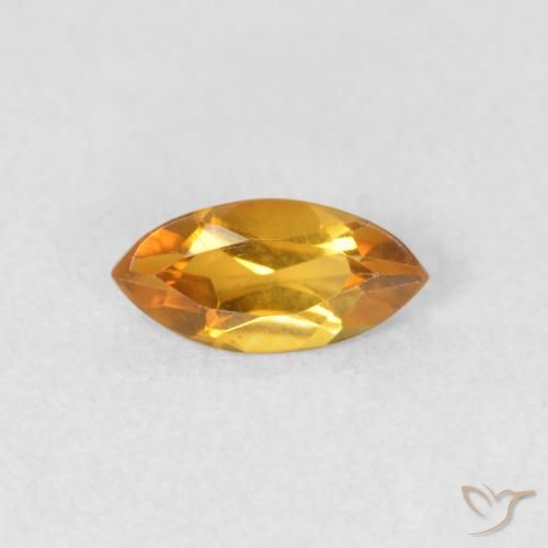 0.46ct Натуральный Глубокий оранжево-золотой Цитрин, Маркиза, VVS-VS