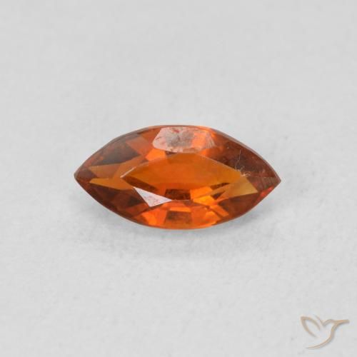 0.57ct Натуральный Темно-оранжевый Цитрин, Маркиза, VVS-VS