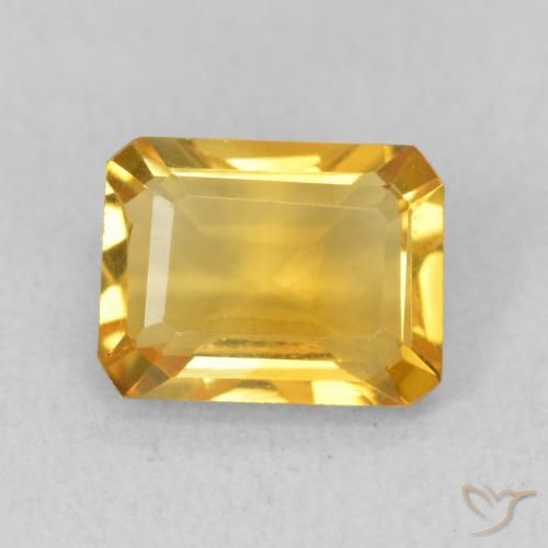 1.46ct Натуральный Среднее золото Цитрин, Изумрудная огранка, Чистота VVS