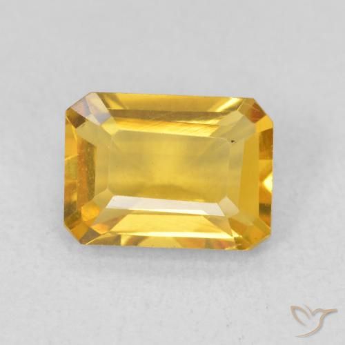 1.30ct Натуральный Среднее золото Цитрин, Изумрудная огранка, Чистота VVS