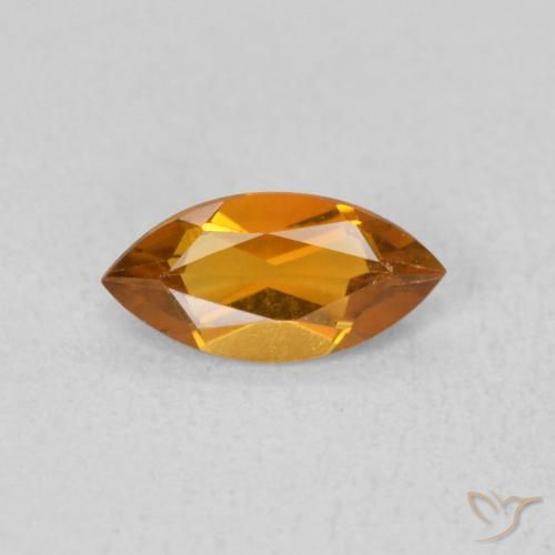 0.47ct Натуральный Темно-оранжевый Цитрин, Маркиза, VVS-VS