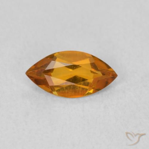 0.50ct Натуральный Средний апельсин Цитрин, Маркиза, VVS-VS