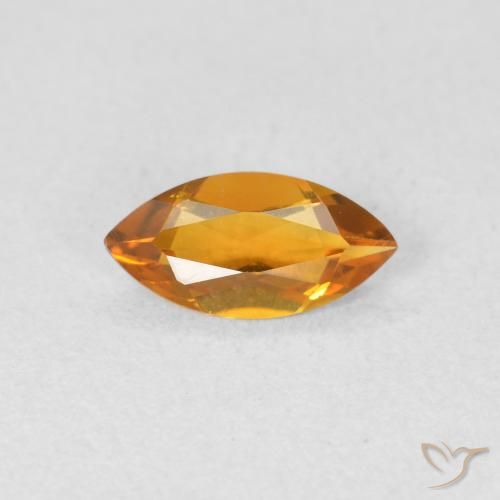 0.42ct Натуральный Глубокий оранжево-золотой Цитрин, Маркиза, Чистота VVS